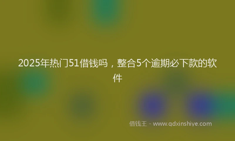 2025年热门51借钱吗，整合5个逾期必下款的软件