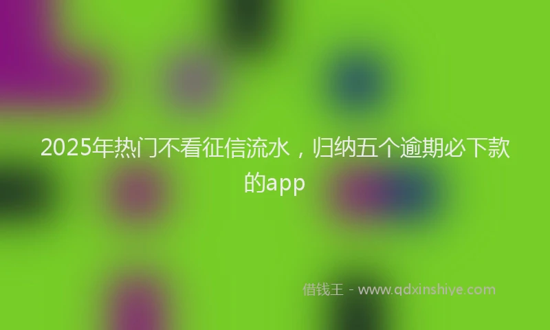 2025年热门不看征信流水，归纳五个逾期必下款的app