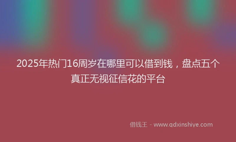 2025年热门16周岁在哪里可以借到钱，盘点五个真正无视征信花的平台