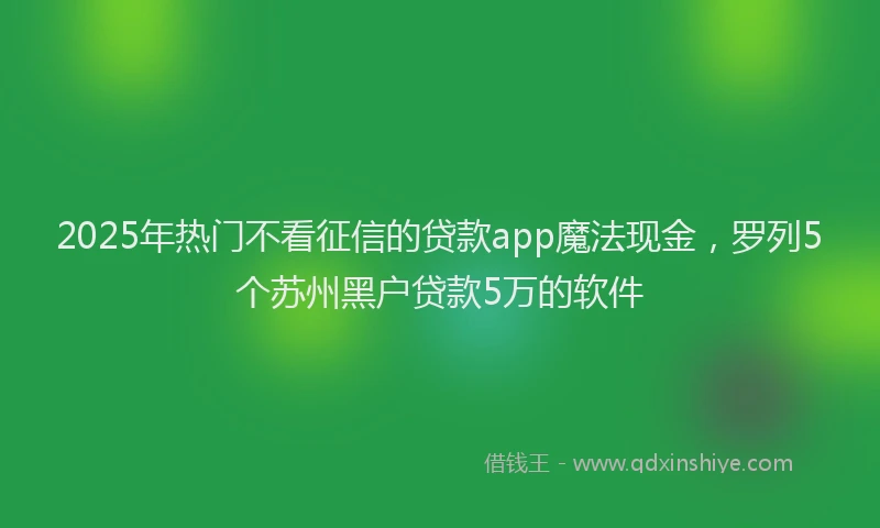 2025年热门不看征信的贷款app魔法现金,罗列5个苏州黑户贷款5万的软件