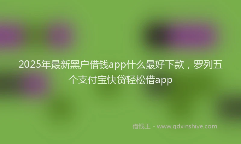 2025年最新黑户借钱app什么最好下款，罗列五个支付宝快贷轻松借app
