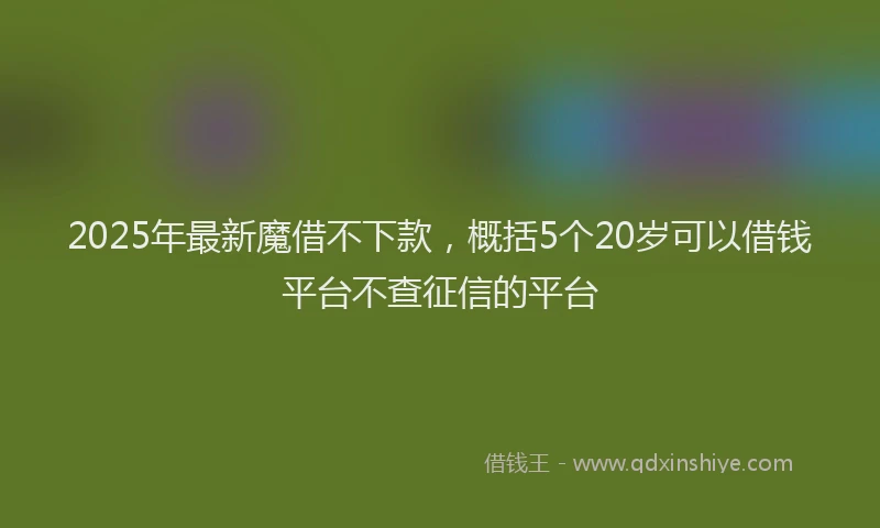 2025年最新魔借不下款，概括5个20岁可以借钱平台不查征信的平台
