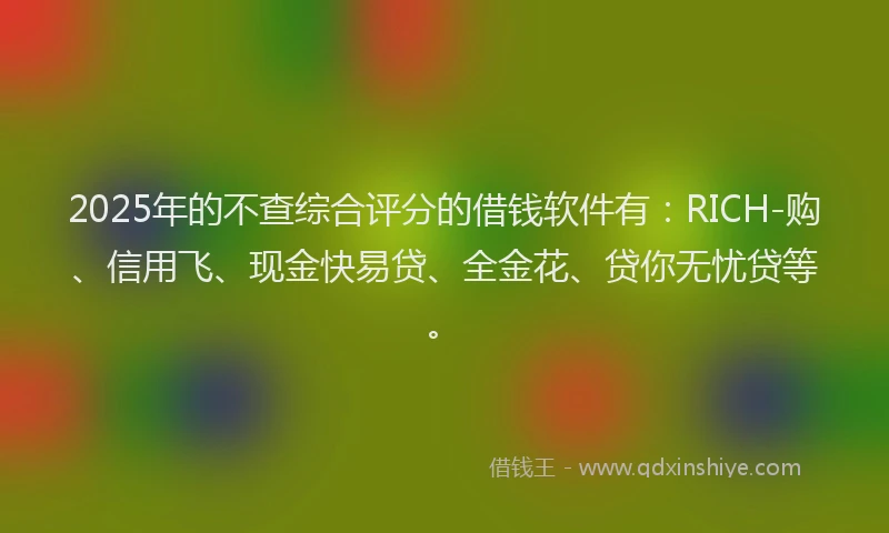 2025年的不查综合评分的借钱软件有：RICH-购、信用飞、现金快易贷、全金花、贷你无忧贷等。