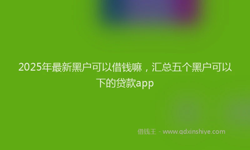 2025年最新黑户可以借钱嘛，汇总五个黑户可以下的贷款app