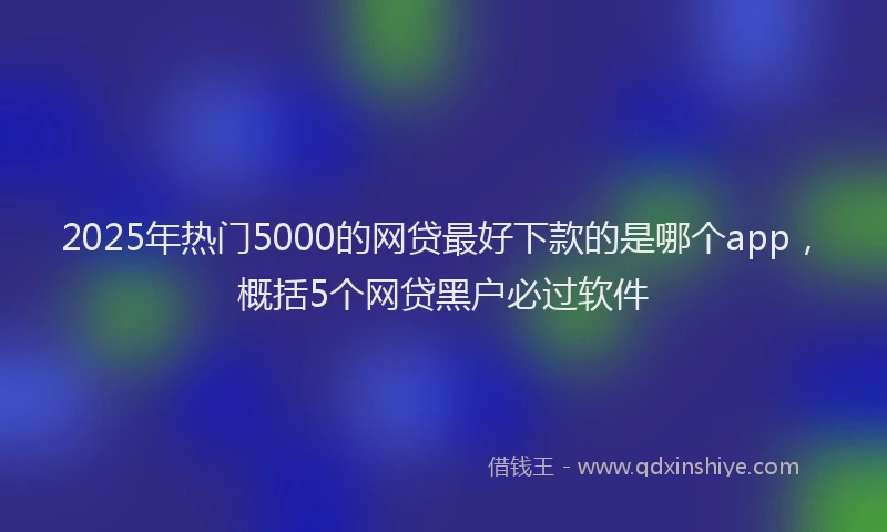 2025年热门5000的网贷最好下款的是哪个app，概括5个网贷黑户必过软件