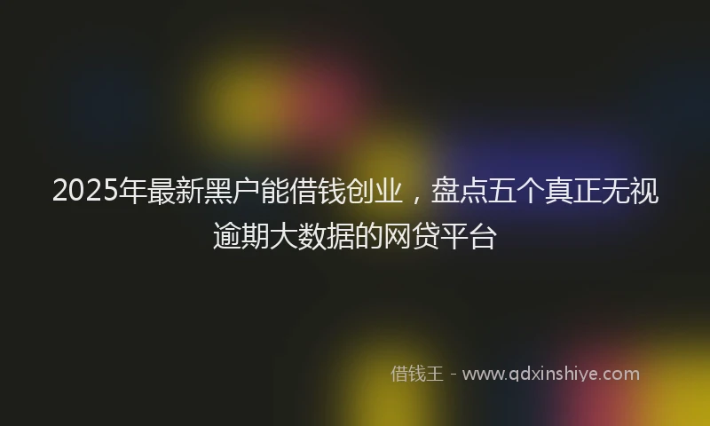 2025年最新黑户能借钱创业，盘点五个真正无视逾期大数据的网贷平台
