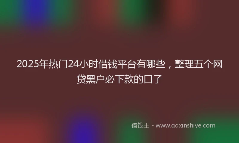 2025年热门24小时借钱平台有哪些，整理五个网贷黑户必下款的口子