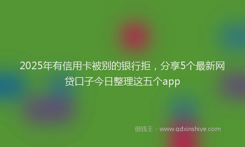 2025年有信用卡被别的银行拒，分享5个最新网贷口子今日整理这五个app