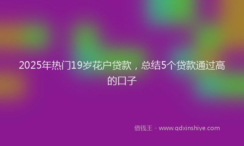 2025年热门19岁花户贷款，总结5个贷款通过高的口子