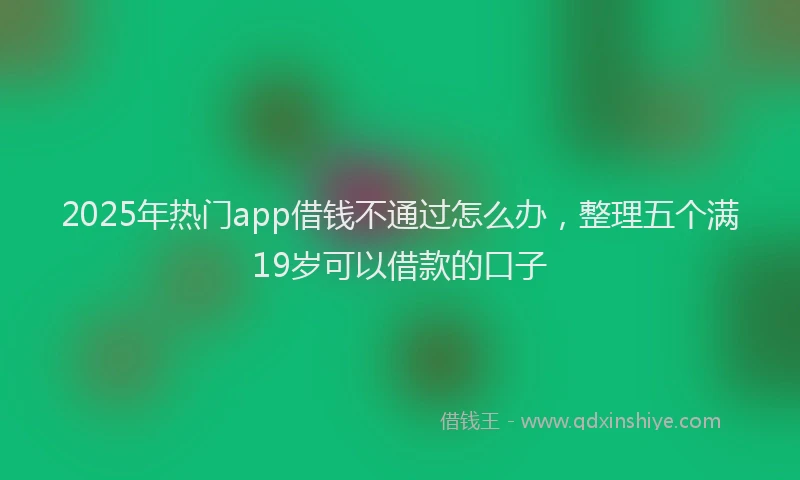 2025年热门app借钱不通过怎么办，整理五个满19岁可以借款的口子