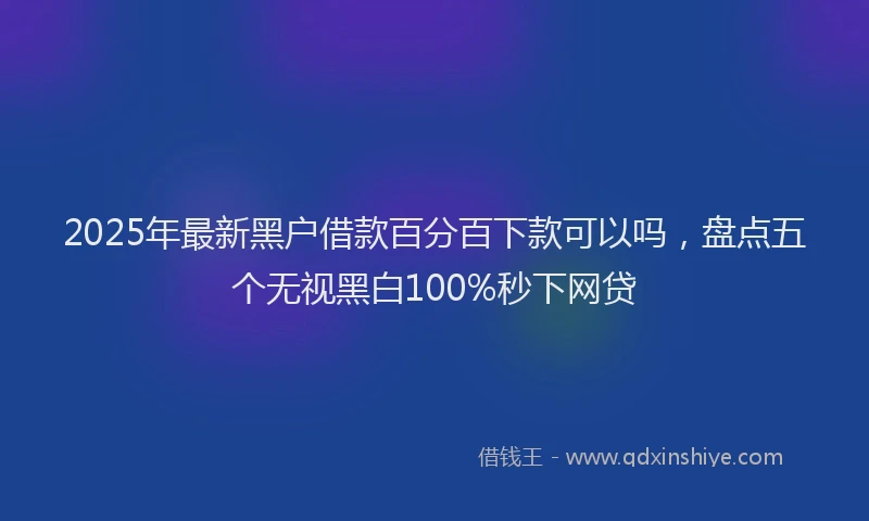 2025年最新黑户借款百分百下款可以吗，盘点五个无视黑白100%秒下网贷