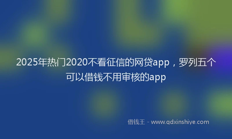 2025年热门2020不看征信的网贷app，罗列五个可以借钱不用审核的app