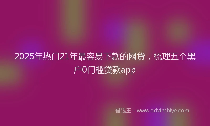 2025年热门21年最容易下款的网贷，梳理五个黑户0门槛贷款app