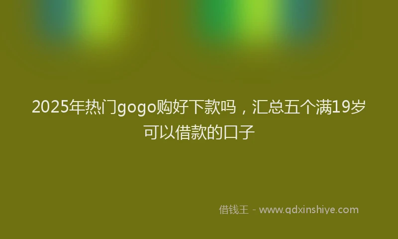 2025年热门gogo购好下款吗，汇总五个满19岁可以借款的口子