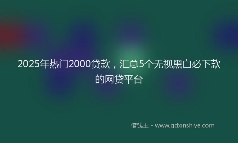 2025年热门2000贷款，汇总5个无视黑白必下款的网贷平台