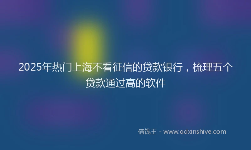 2025年热门上海不看征信的贷款银行，梳理五个贷款通过高的软件