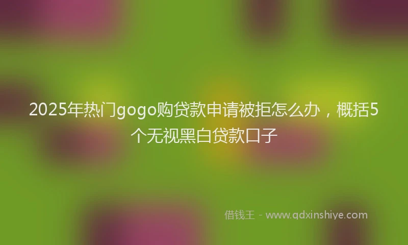 2025年热门gogo购贷款申请被拒怎么办，概括5个无视黑白贷款口子
