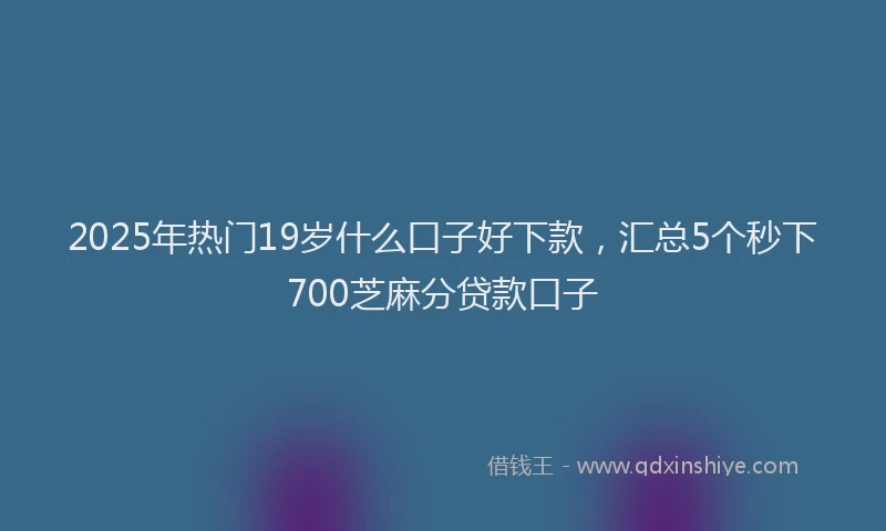 2025年热门19岁什么口子好下款，汇总5个秒下700芝麻分贷款口子