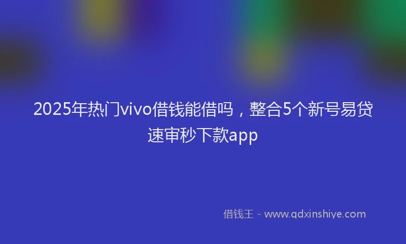 2025年热门vivo借钱能借吗,整合5个新号易贷速审秒下款app