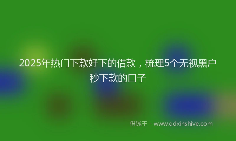 2025年热门下款好下的借款，梳理5个无视黑户秒下款的口子