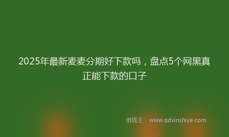 2025年最新麦麦分期好下款吗，盘点5个网黑真正能下款的口子