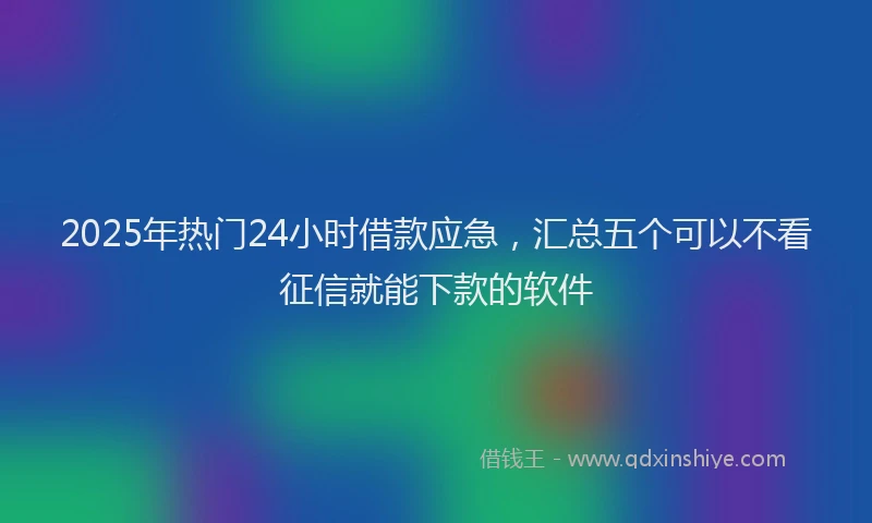 2025年热门24小时借款应急，汇总五个可以不看征信就能下款的软件