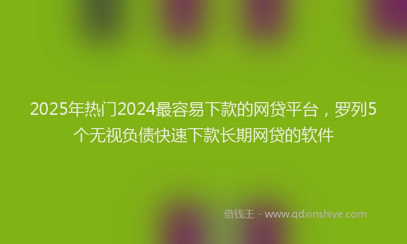 2025年热门2024最容易下款的网贷平台，罗列5个无视负债快速下款长期网贷的软件