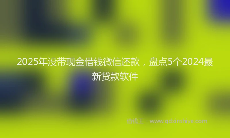2025年没带现金借钱微信还款，盘点5个2024最新贷款软件