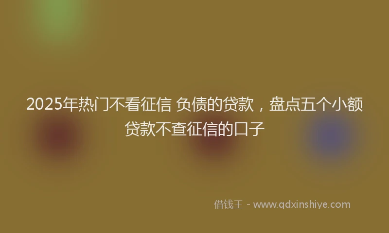 2025年热门不看征信 负债的贷款，盘点五个小额贷款不查征信的口子