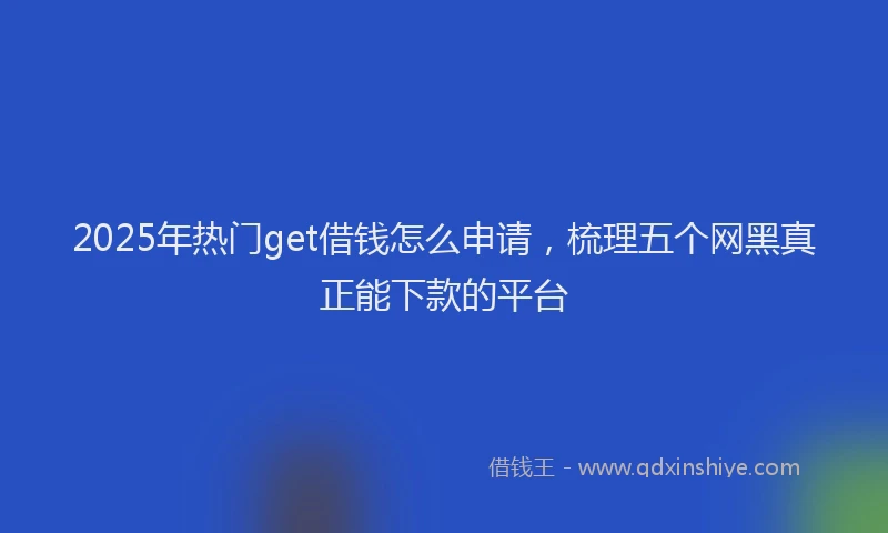 2025年热门get借钱怎么申请，梳理五个网黑真正能下款的平台