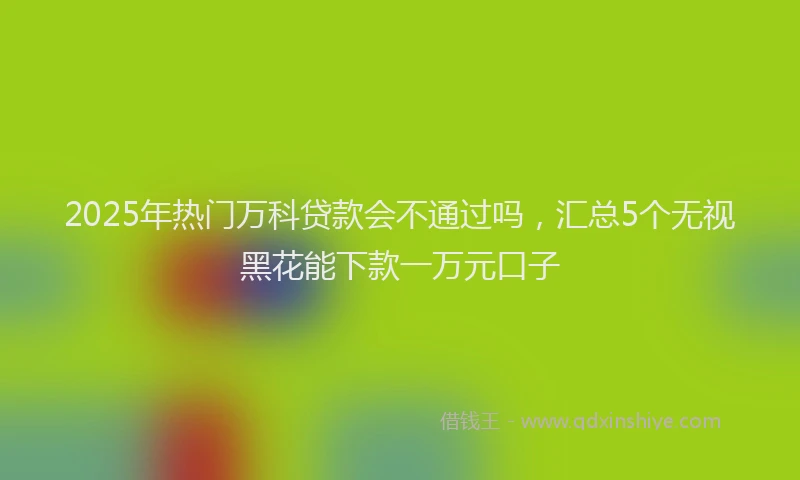 2025年热门万科贷款会不通过吗，汇总5个无视黑花能下款一万元口子