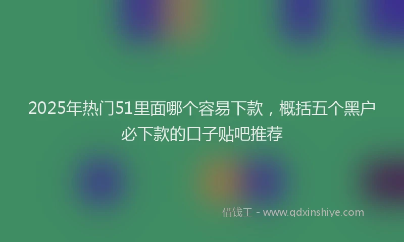 2025年热门51里面哪个容易下款，概括五个黑户必下款的口子贴吧推荐