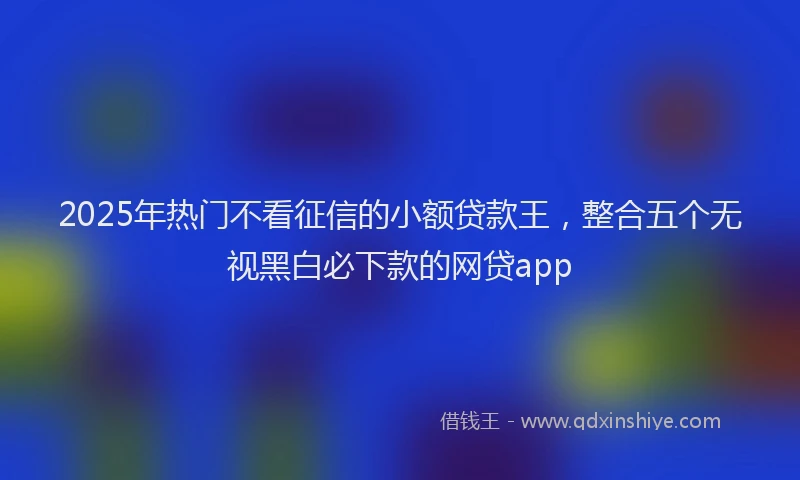 2025年热门不看征信的小额贷款王，整合五个无视黑白必下款的网贷app