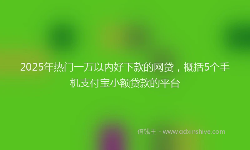 2025年热门一万以内好下款的网贷，概括5个手机支付宝小额贷款的平台