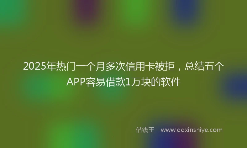 2025年热门一个月多次信用卡被拒，总结五个APP容易借款1万块的软件