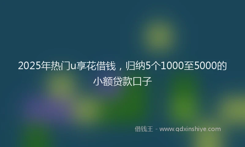 2025年热门u享花借钱，归纳5个1000至5000的小额贷款口子
