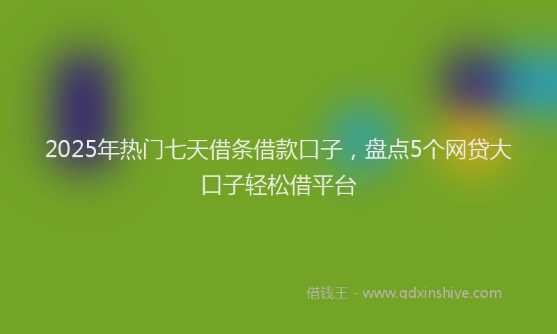 2025年热门七天借条借款口子，盘点5个网贷大口子轻松借平台