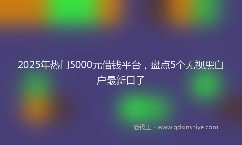 2025年热门5000元借钱平台，盘点5个无视黑白户最新口子
