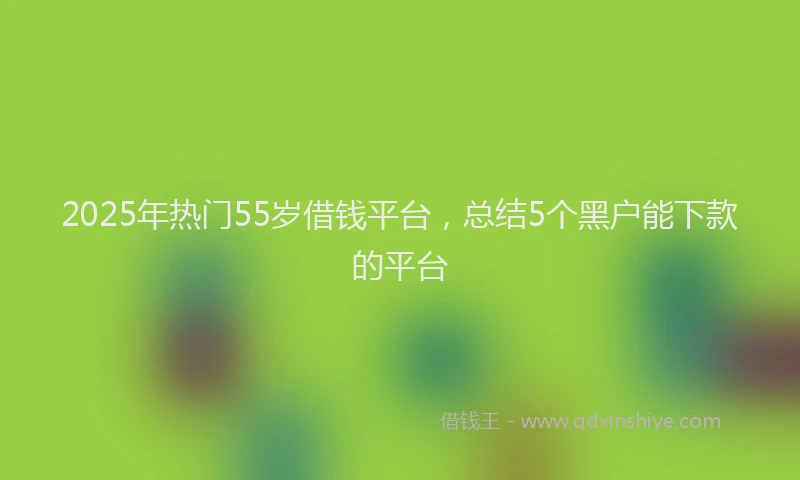 2025年热门55岁借钱平台，总结5个黑户能下款的平台