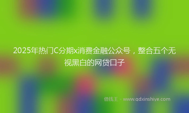 2025年热门C分期x消费金融公众号，整合五个无视黑白的网贷口子