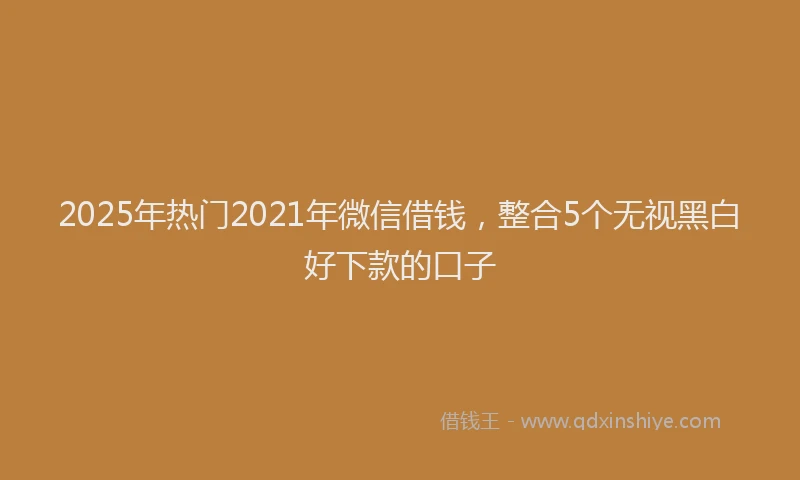2025年热门2021年微信借钱，整合5个无视黑白好下款的口子