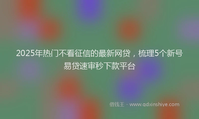 2025年热门不看征信的最新网贷，梳理5个新号易贷速审秒下款平台