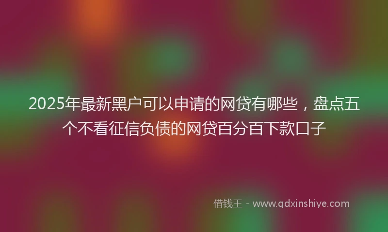 2025年最新黑户可以申请的网贷有哪些，盘点五个不看征信负债的网贷百分百下款口子