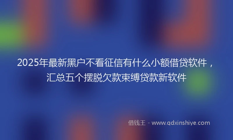 2025年最新黑户不看征信有什么小额借贷软件，汇总五个摆脱欠款束缚贷款新软件