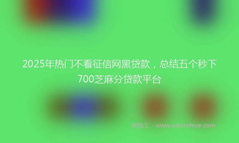 2025年热门不看征信网黑贷款，总结五个秒下700芝麻分贷款平台