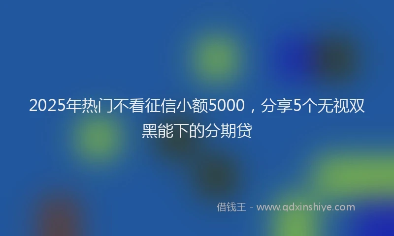 2025年热门不看征信小额5000，分享5个无视双黑能下的分期贷