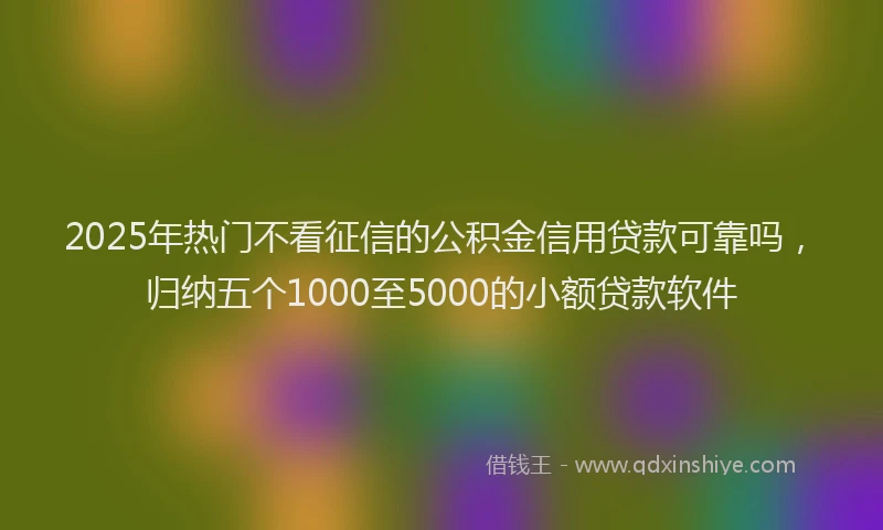 2025年热门不看征信的公积金信用贷款可靠吗，归纳五个1000至5000的小额贷款软件