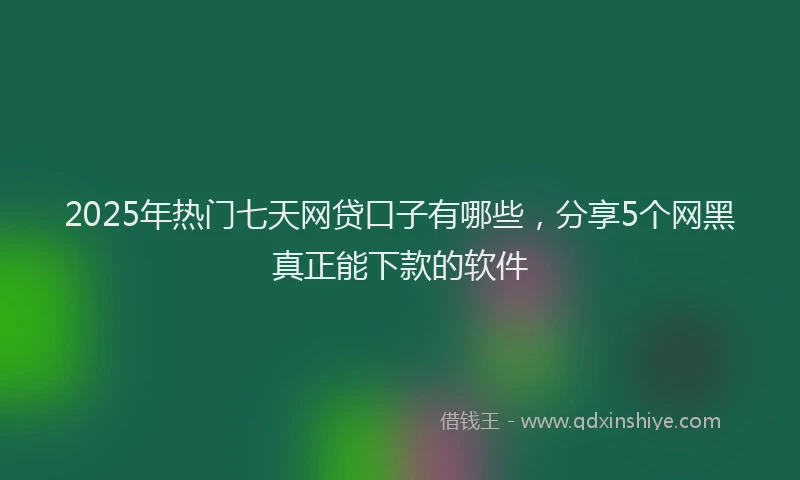 2025年热门七天网贷口子有哪些，分享5个网黑真正能下款的软件