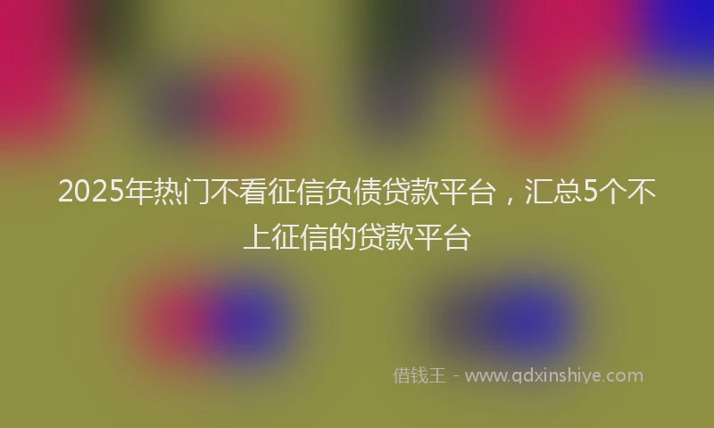 2025年热门不看征信负债贷款平台，汇总5个不上征信的贷款平台