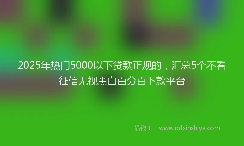 2025年热门5000以下贷款正规的，汇总5个不看征信无视黑白百分百下款平台